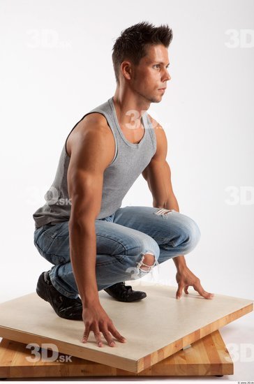 Whole Body Man Other White Casual Athletic Male Studio Poses