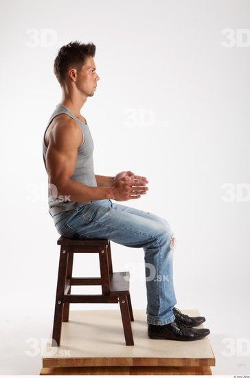 Whole Body Man Other White Casual Athletic Male Studio Poses