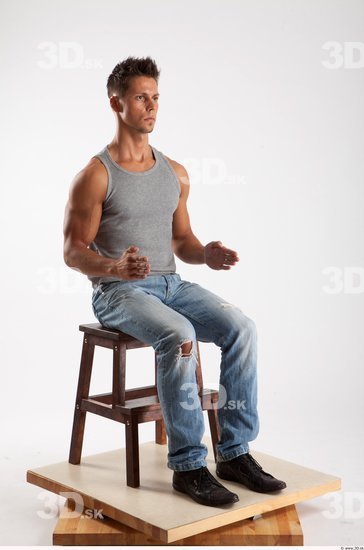 Whole Body Man Other White Casual Athletic Male Studio Poses