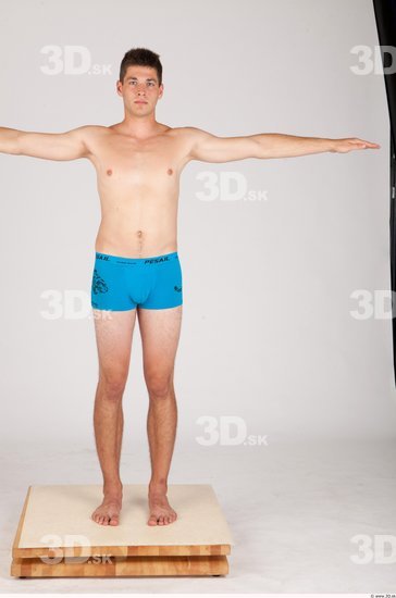 Whole Body Man T poses Casual Underwear Average Studio photo references