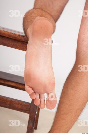 Foot Whole Body Man Nude Casual Average Studio photo references