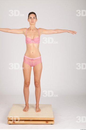 Whole Body Woman T poses Underwear Formal Slim Studio photo references