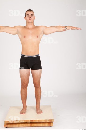 Whole Body Man T poses Casual Underwear Muscular Studio photo references