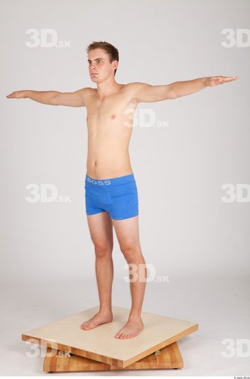 Whole Body Man T poses Casual Underwear Average Studio photo references