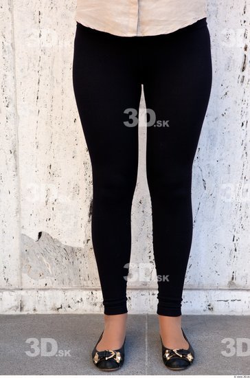 Leg Woman White Casual Average Leggings