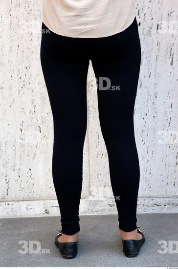 Leg Woman White Casual Average Leggings