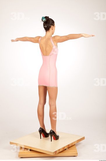 Whole Body Woman T poses Casual Formal Dress Slim Studio photo references