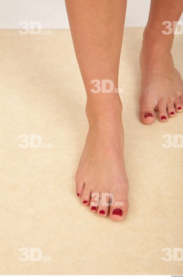 Foot Whole Body Woman Casual Slim Studio photo references