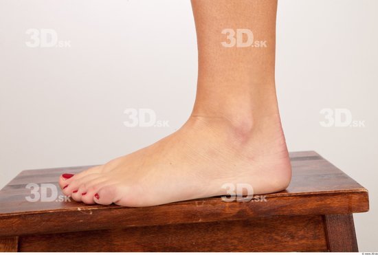 Foot Whole Body Woman Casual Slim Studio photo references