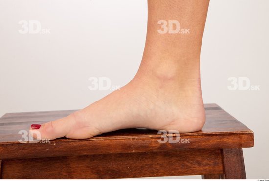 Foot Whole Body Woman Casual Slim Studio photo references