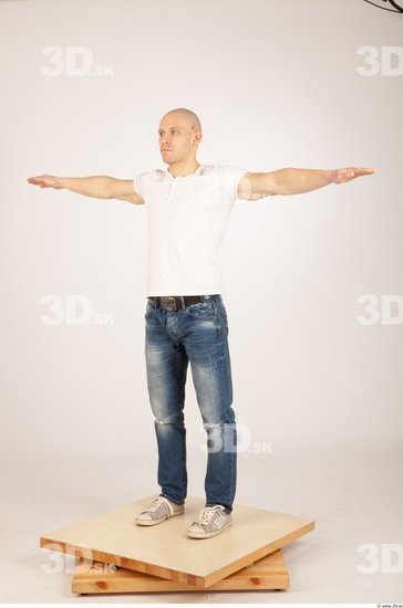 Whole Body Man T poses Casual Athletic Studio photo references