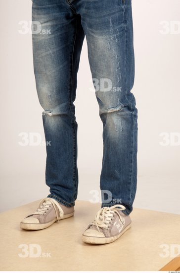 Calf Whole Body Man Casual Jeans Athletic Studio photo references