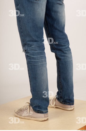 Calf Whole Body Man Casual Jeans Athletic Studio photo references