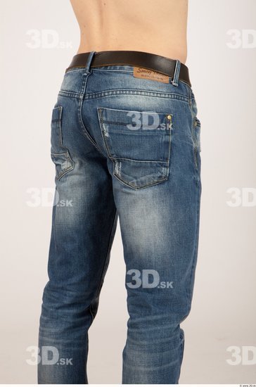 Thigh Whole Body Man Casual Jeans Athletic Studio photo references