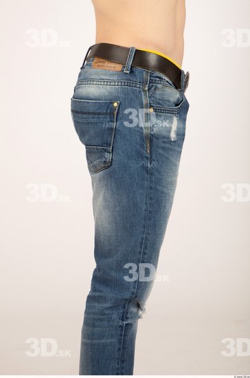 Thigh Whole Body Man Casual Jeans Athletic Studio photo references