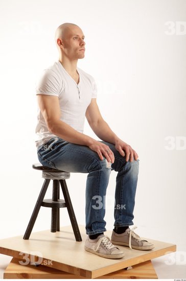 Whole Body Man Artistic poses White Casual Athletic