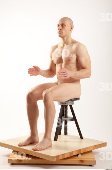 Whole Body Man Artistic poses White Nude Athletic