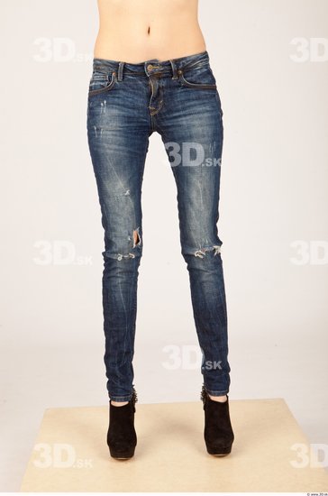 Leg Whole Body Woman Casual Jeans Slim Studio photo references