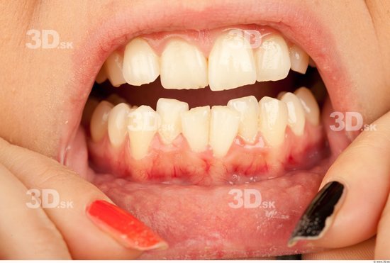 Whole Body Teeth Woman Casual Slim Studio photo references