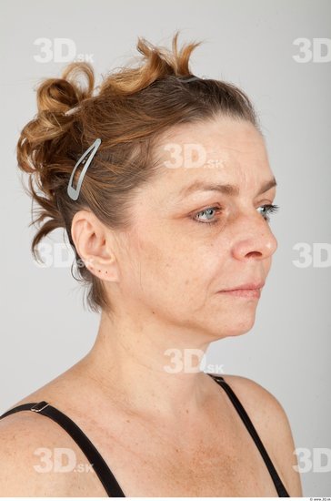 Head Woman White Slim Wrinkles Female Studio Poses