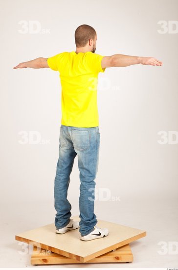 Whole Body Man T poses Casual Athletic Studio photo references