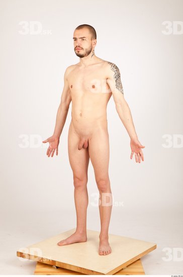 Whole Body Man Animation references Nude Casual Athletic Studio photo references