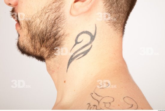 Neck Whole Body Man Nude Casual Athletic Bearded Studio photo references