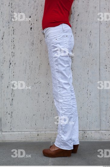 Leg Woman White Casual Trousers Average