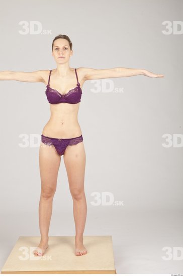 Whole Body Woman T poses Underwear Formal Slim Studio photo references