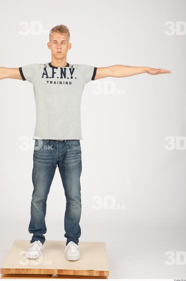 Whole Body Man T poses Casual Slim Studio photo references