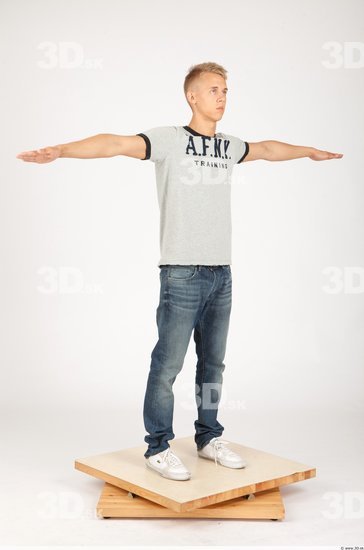 Whole Body Man T poses Casual Slim Studio photo references