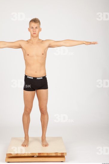 Whole Body Man T poses Casual Underwear Slim Studio photo references