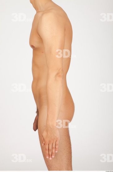 Arm Whole Body Man Nude Casual Slim Studio photo references