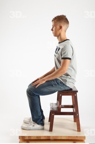 Whole Body Man Artistic poses White Casual Slim