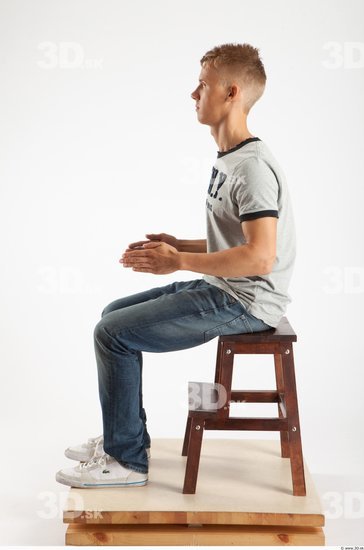 Whole Body Man Artistic poses White Casual Slim