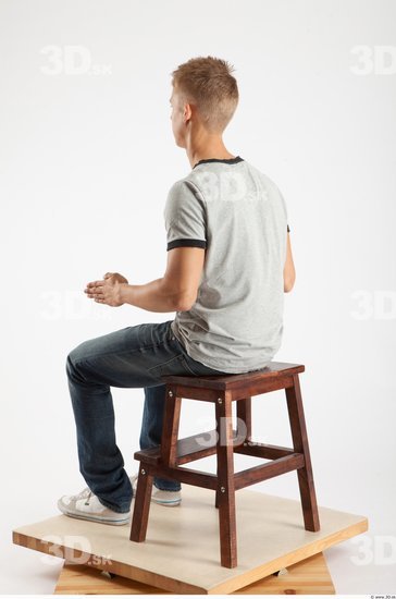 Whole Body Man Artistic poses White Casual Slim