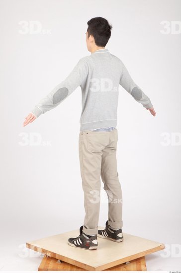 Whole Body Man Animation references Asian Casual Slim Studio photo references