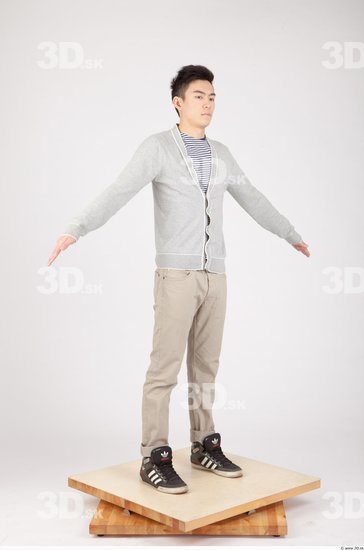 Whole Body Man Animation references Asian Casual Slim Studio photo references