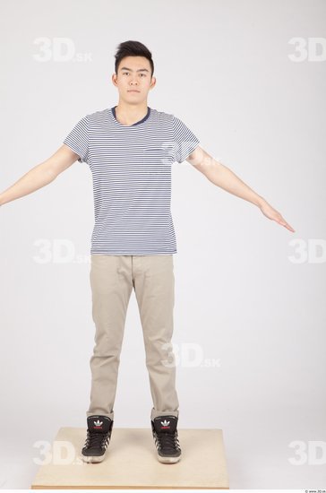 Whole Body Man Asian Casual Slim Studio photo references