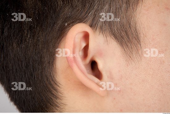 Ear Whole Body Man Asian Casual Slim Studio photo references