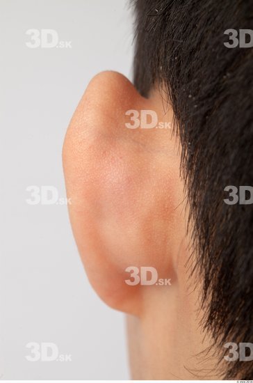 Ear Whole Body Man Asian Casual Slim Studio photo references