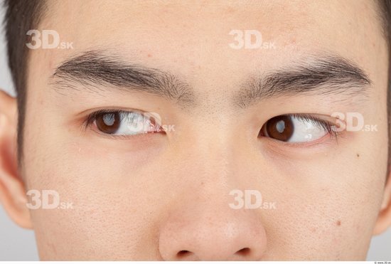 Eye Whole Body Man Asian Casual Slim Studio photo references