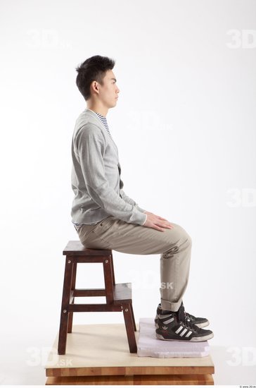 Whole Body Man Artistic poses Asian Casual Slim Studio photo references