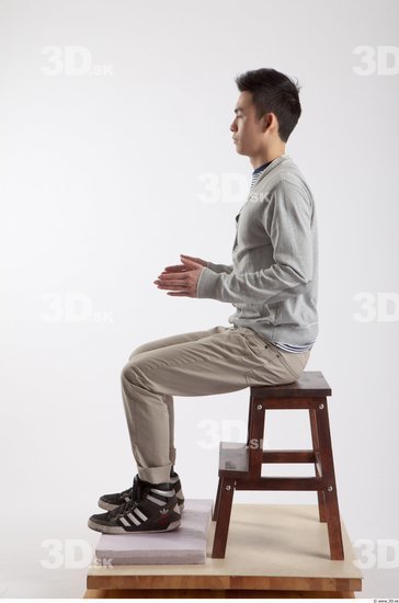 Whole Body Man Artistic poses Asian Casual Slim Studio photo references