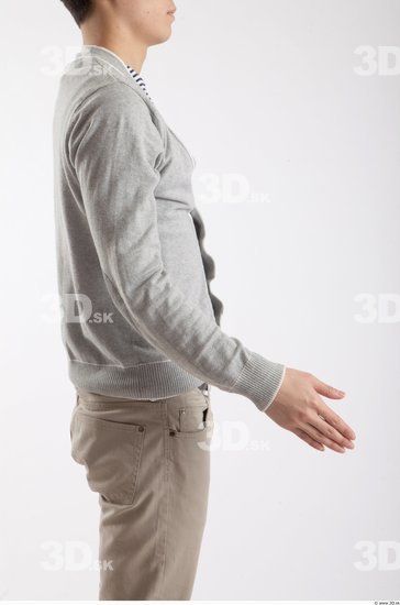 Arm Whole Body Man Animation references Asian Casual Sweater Slim Studio photo references