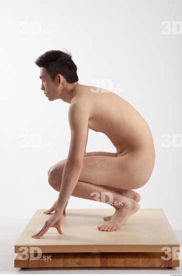 Whole Body Man Asian Nude Casual Slim Studio photo references