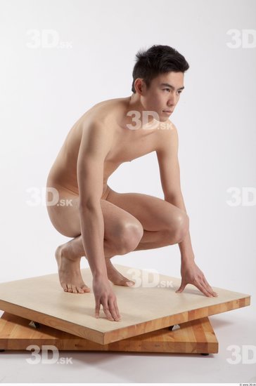 Whole Body Man Asian Nude Casual Slim Studio photo references