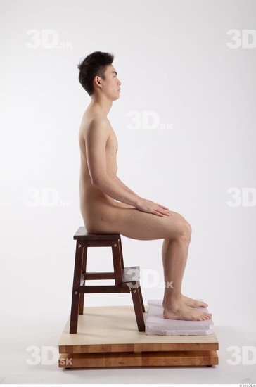 Whole Body Man Artistic poses Asian Nude Casual Slim Studio photo references