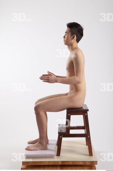 Whole Body Man Artistic poses Asian Nude Casual Slim Studio photo references