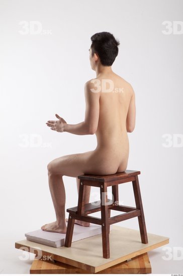 Whole Body Man Artistic poses Asian Nude Casual Slim Studio photo references